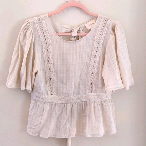 Sezane Tops - Sezane Cropped Ecru Blouse 38